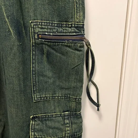 Wild Fable Mid Rise Baggy Cargo Pants Green Size 12 NWT Utility Wide Leg - Picture 4 of 10